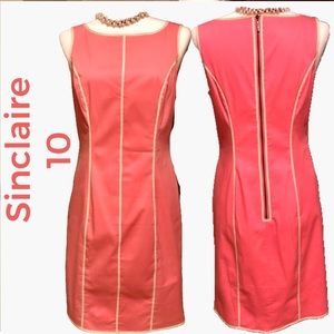 Sinclaire 10 coral sheath dress Size 6